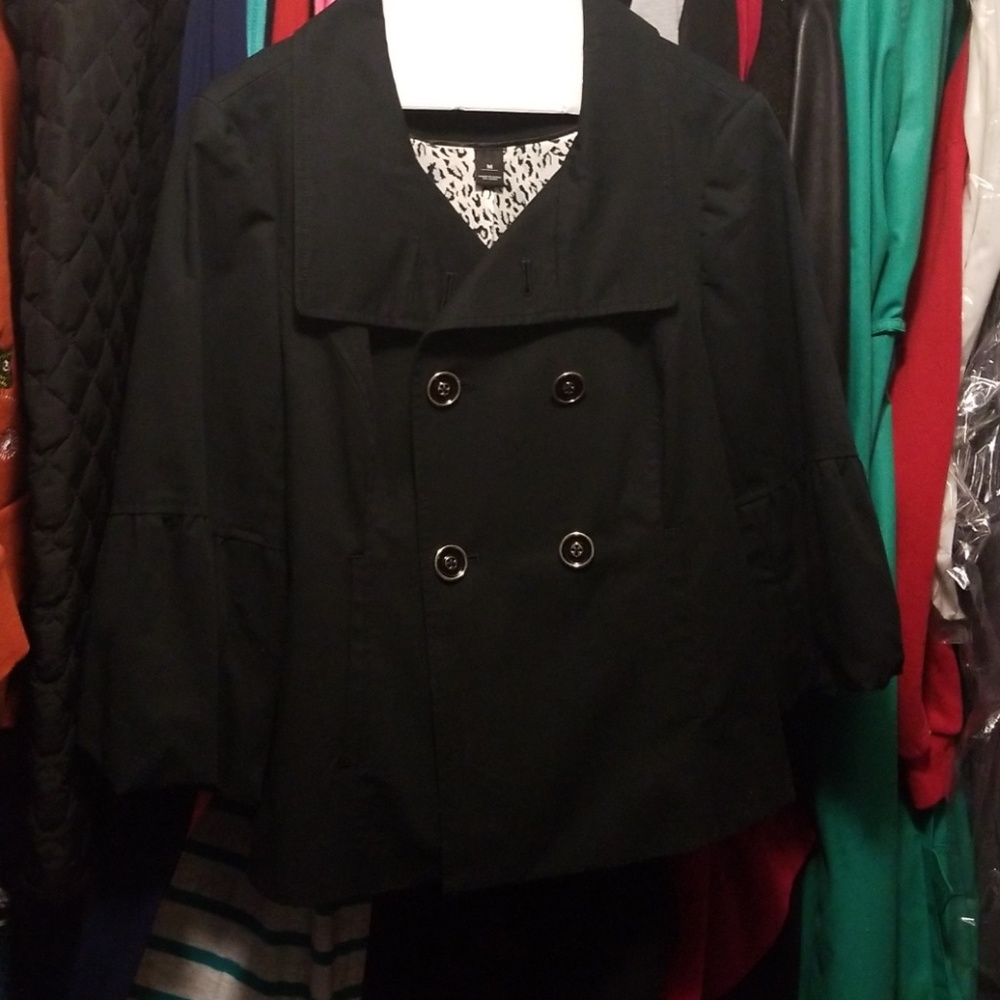 WHBM Black Coat with Blousy Sleeves